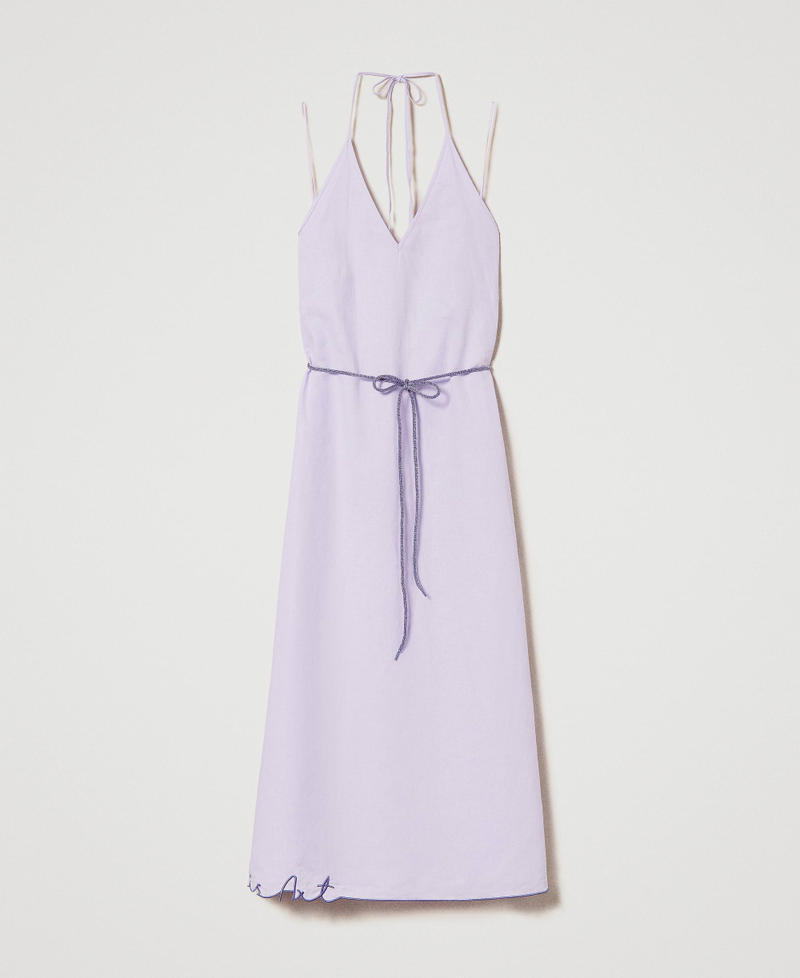 Long MYFO embroidered linen blend dress