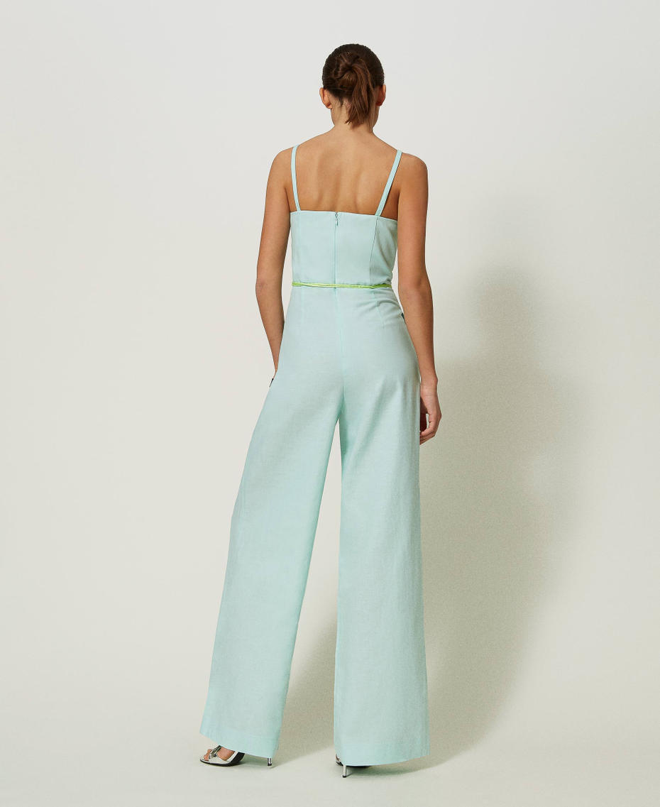 MYFO linen blend bustier jumpsuit with belt