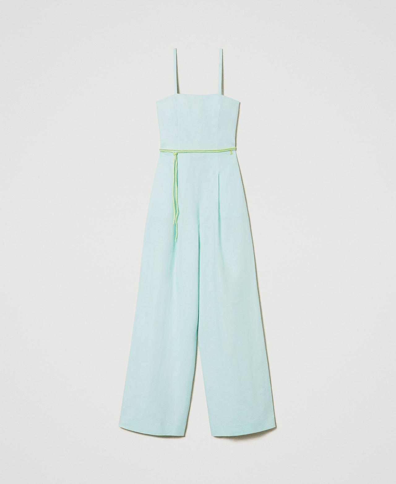 MYFO linen blend bustier jumpsuit with belt