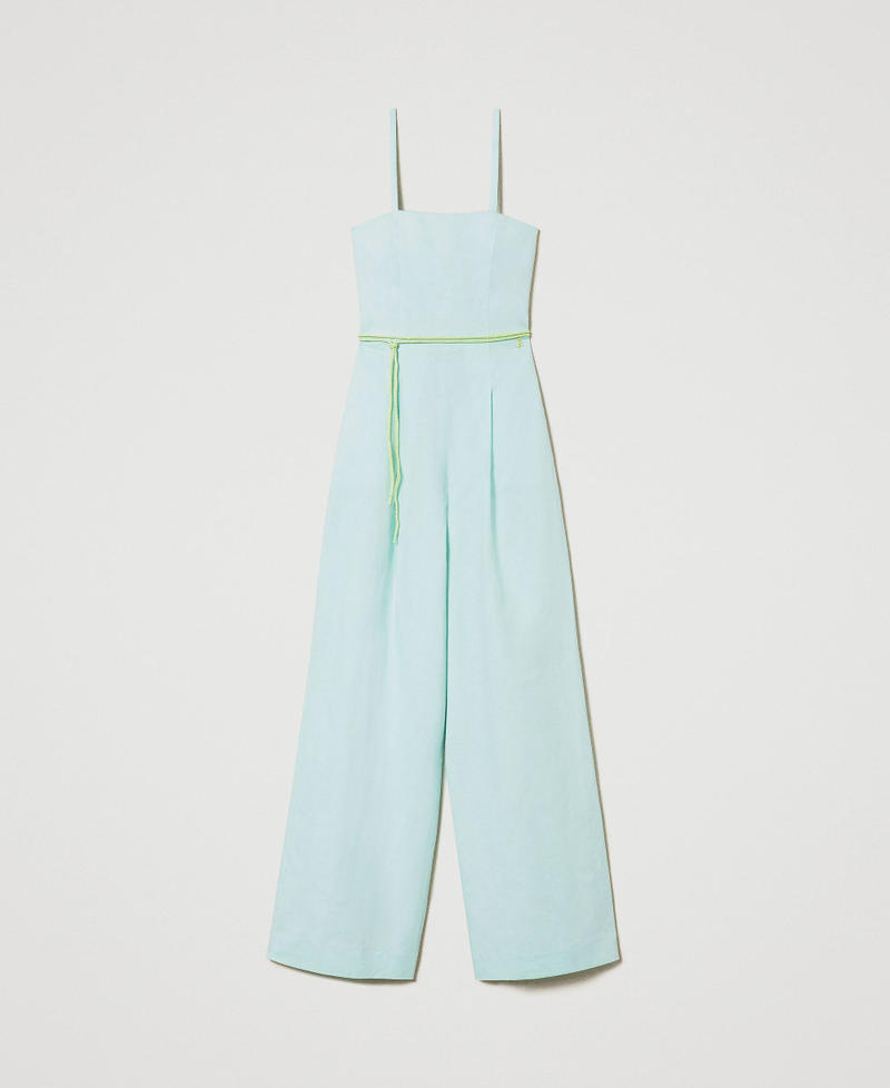 MYFO linen blend bustier jumpsuit with belt