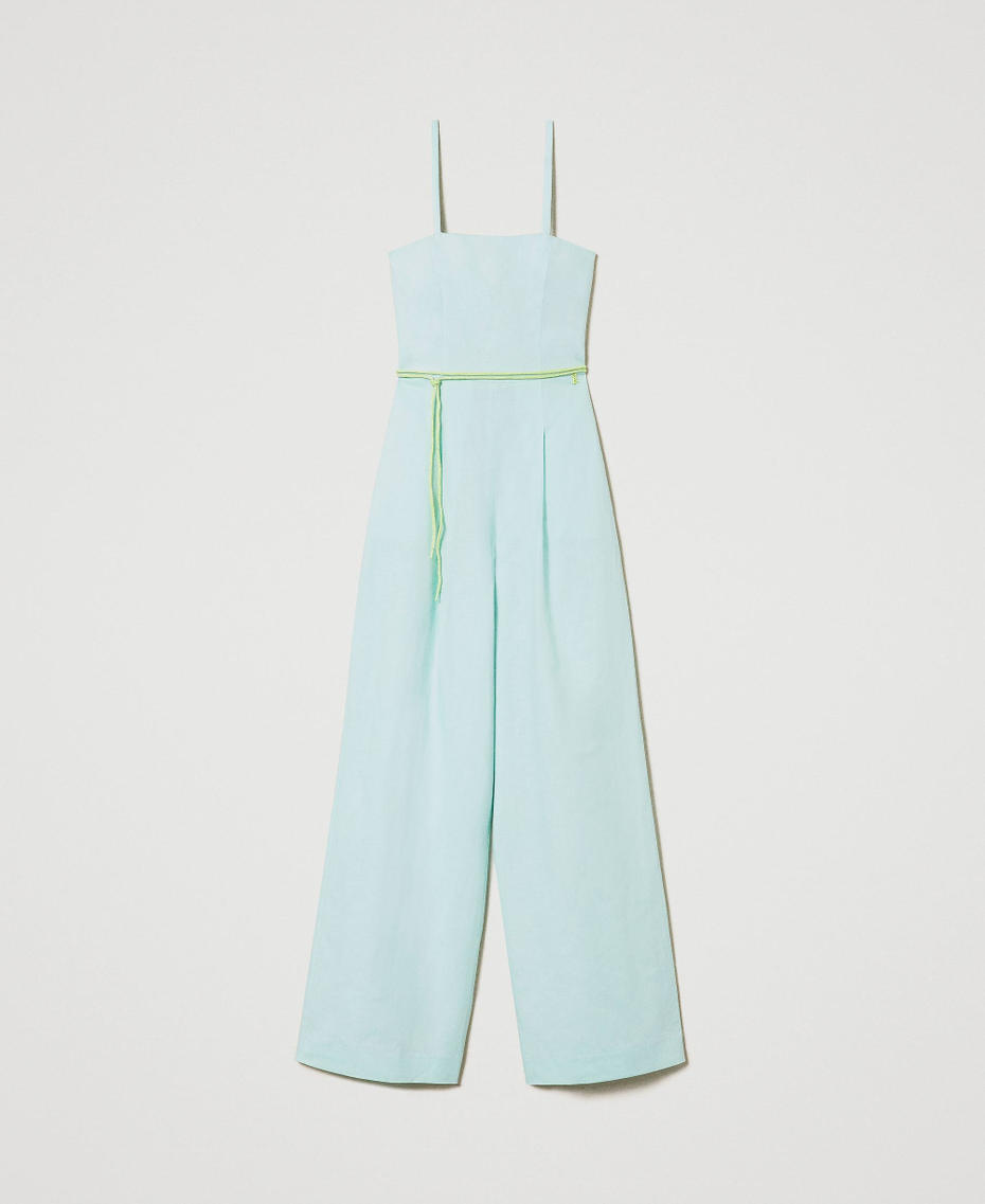 MYFO linen blend bustier jumpsuit with belt “Brook Green” Woman 241AQ2073-0S