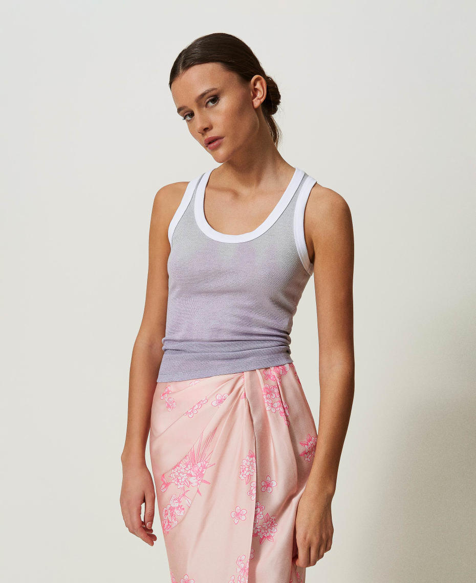 Ribbed MYFO top with fadeout print