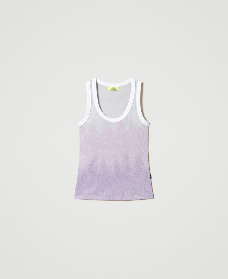 Ribbed MYFO top with fadeout print
