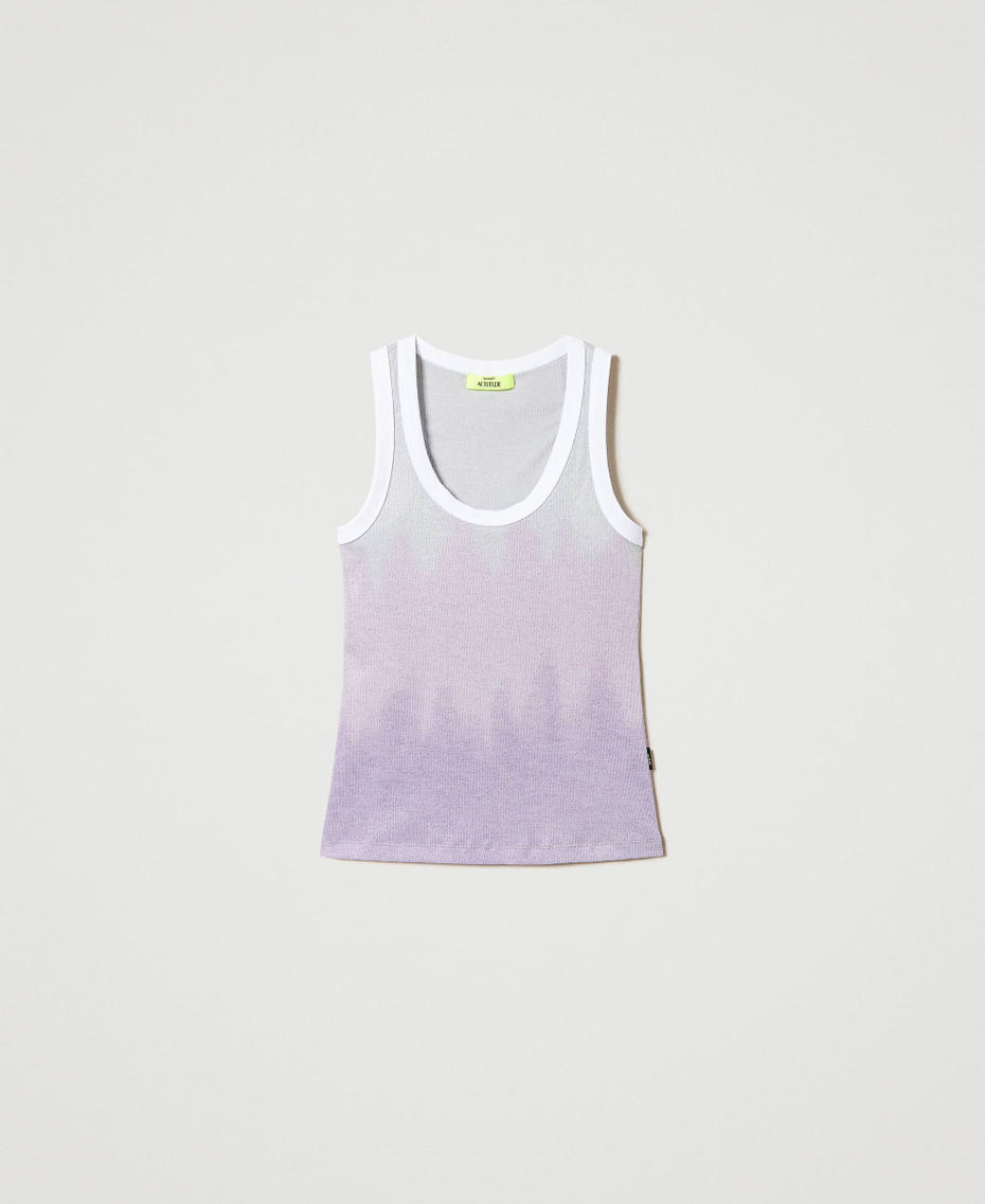 Ribbed MYFO top with fadeout print