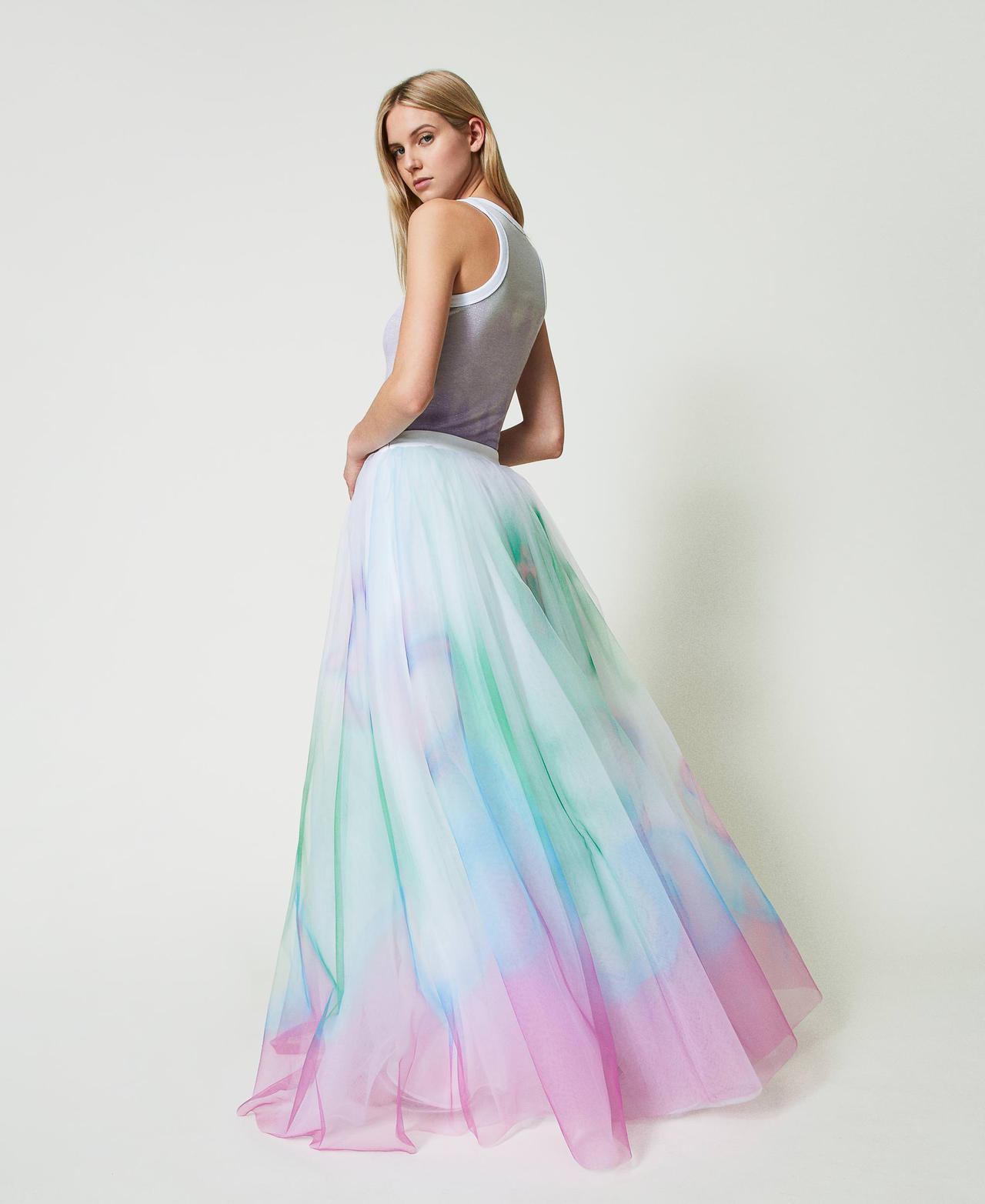 Tulle MYFO skirt with placed print