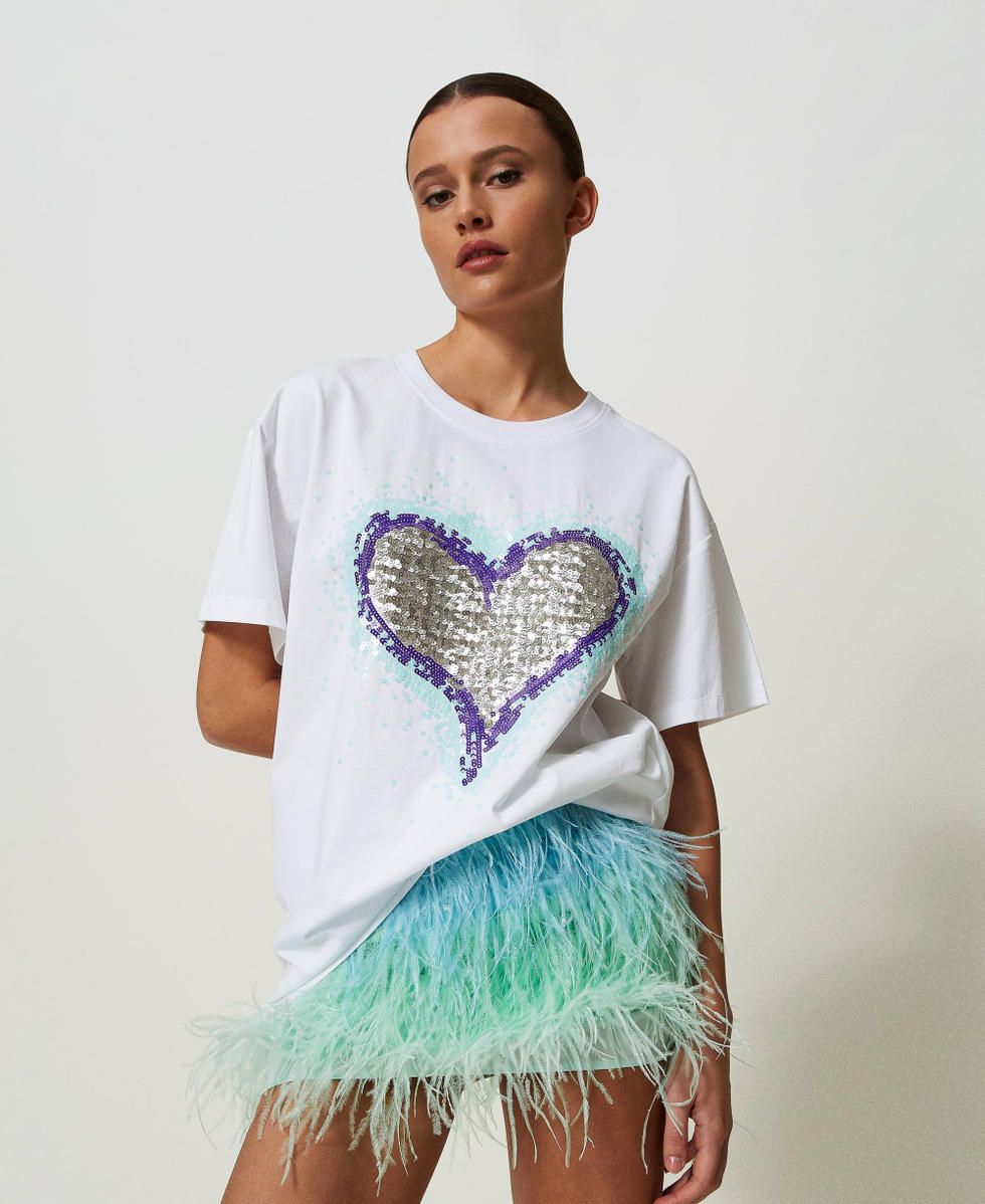 Oversize MYFO t-shirt with graphical pattern and sequins