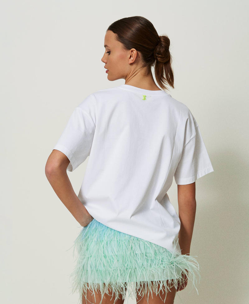 T-shirt oversize MYFO avec motif et sequins Broderie Petit Ours Femme 241AQ2190-03