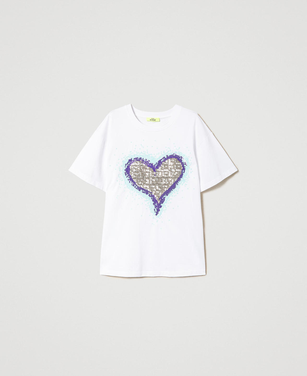 Oversize MYFO t-shirt with graphical pattern and sequins Teddy Bear Embroidery Woman 241AQ2190-0S