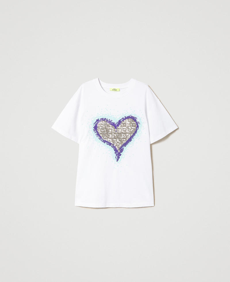 Oversize MYFO t-shirt with graphical pattern and sequins Teddy Bear Embroidery Woman 241AQ2190-0S
