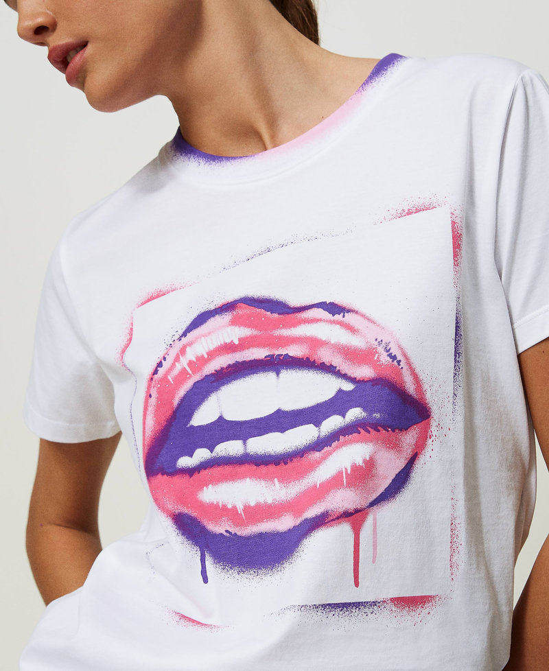 T-shirt over MYFO con stampa sfumata Stampa Lips Donna 241AQ2191-04