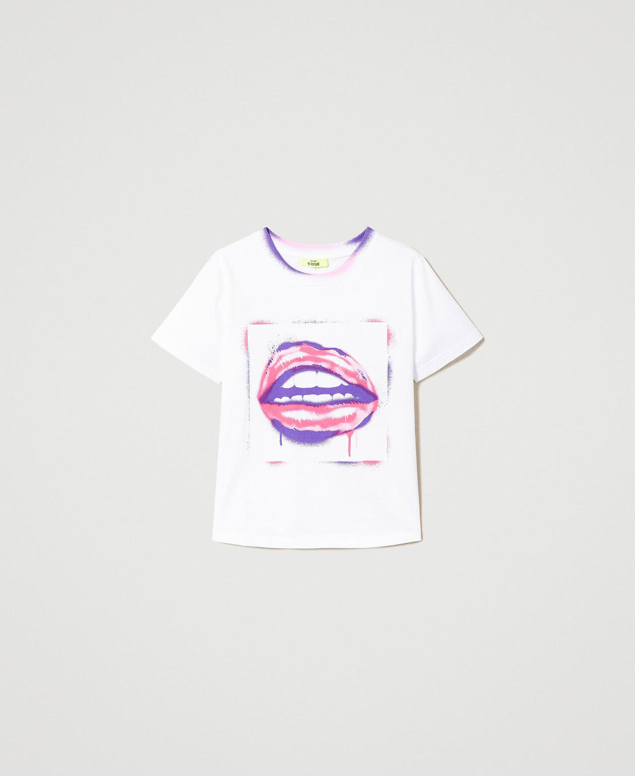 Oversize MYFO t-shirt with fadeout print Lips Print Woman 241AQ2191-0S