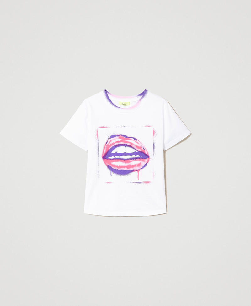 T-shirt over MYFO con stampa sfumata Stampa Lips Donna 241AQ2191-0S