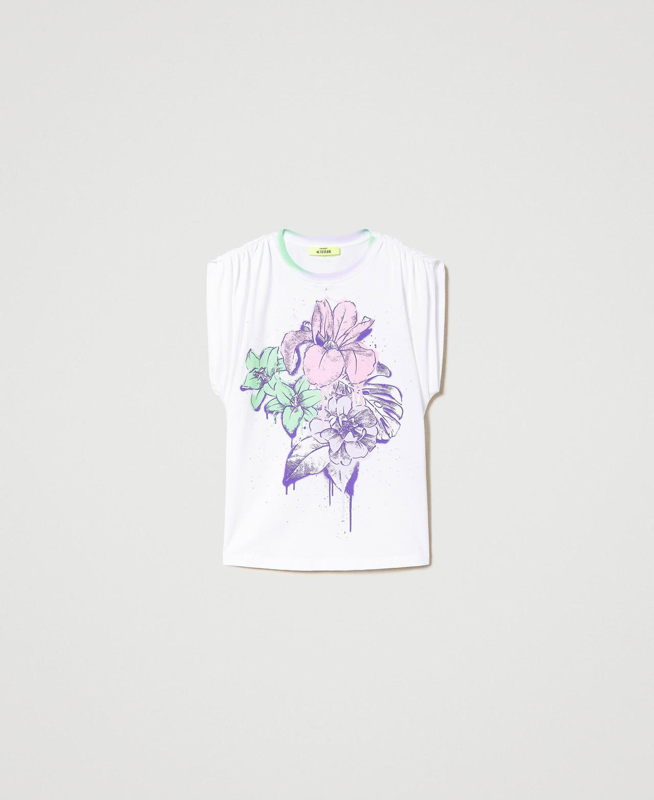 T-shirt over MYFO con stampa a fiori Stampa Sprayed Flowers Donna 241AQ2192-0S