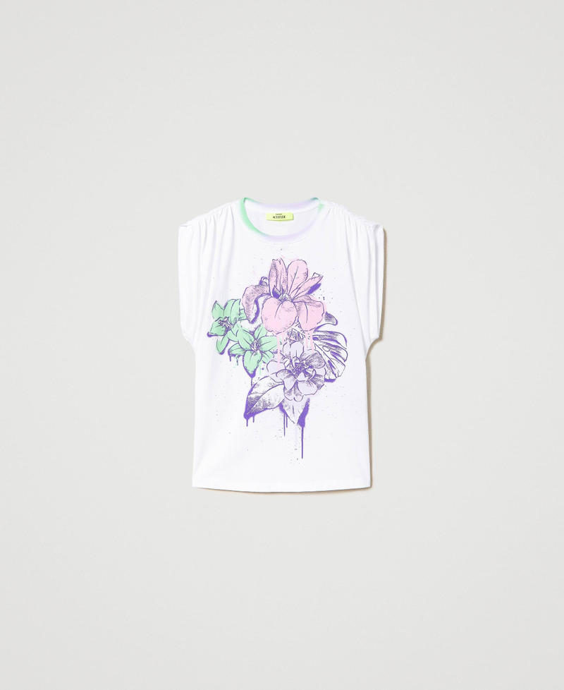 MYFO Oversize-T-Shirt mit Blumenprint Print Sprayed Flowers Frau 241AQ2192-0S