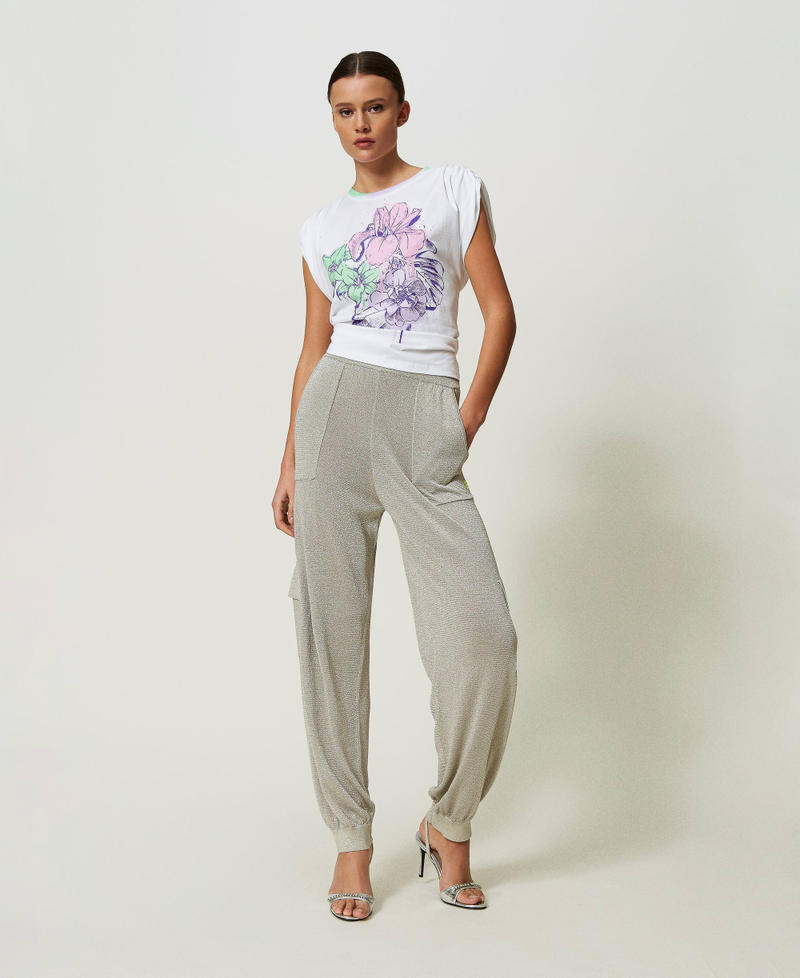 Oversize MYFO t-shirt with floral print Sprayed Flower Print Woman 241AQ2192_11606_0T