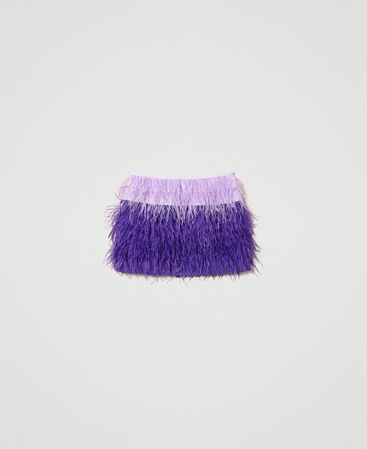 MYFO crêpe de Chine miniskirt with feathers