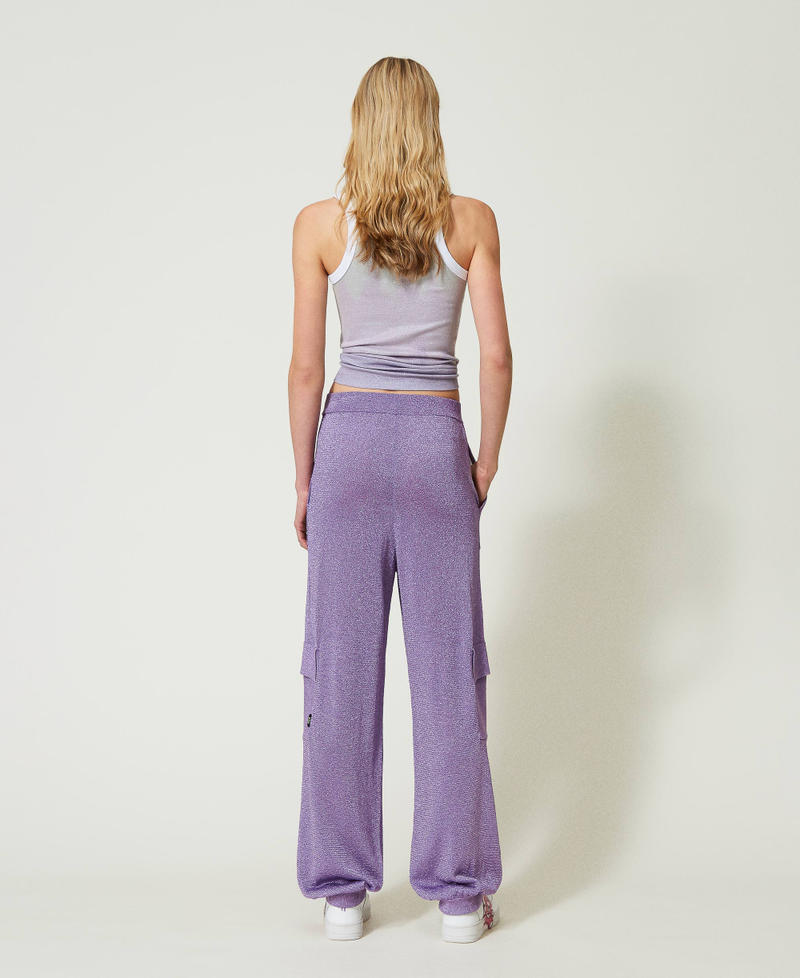 MYFO lurex knit cargo trousers Pastel Lilac Lurex Woman 241AQ3131-04