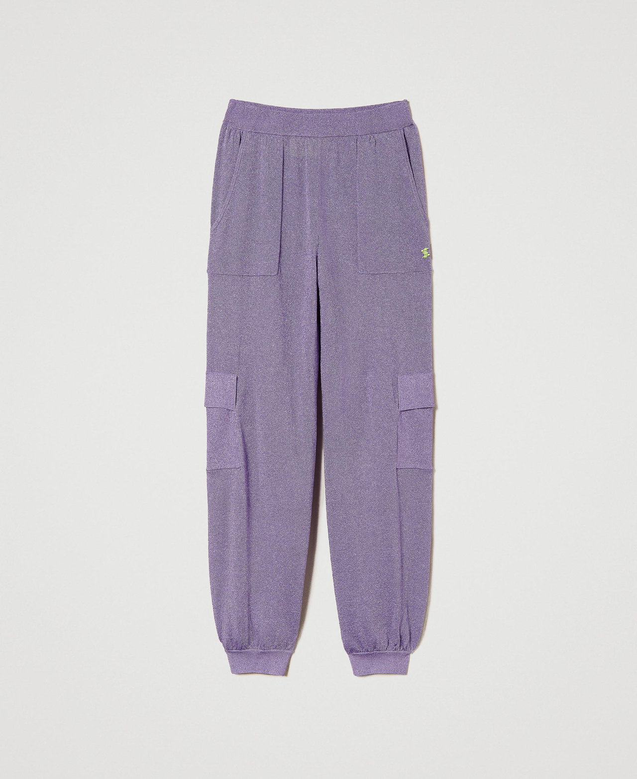 MYFO lurex knit cargo trousers Pastel Lilac Lurex Woman 241AQ3131-0S