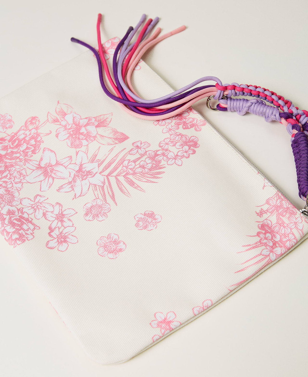 MYFO Pochette aus Canvas mit Blumen Print Pink Toile de Jouy Frau 241AQ8341-03