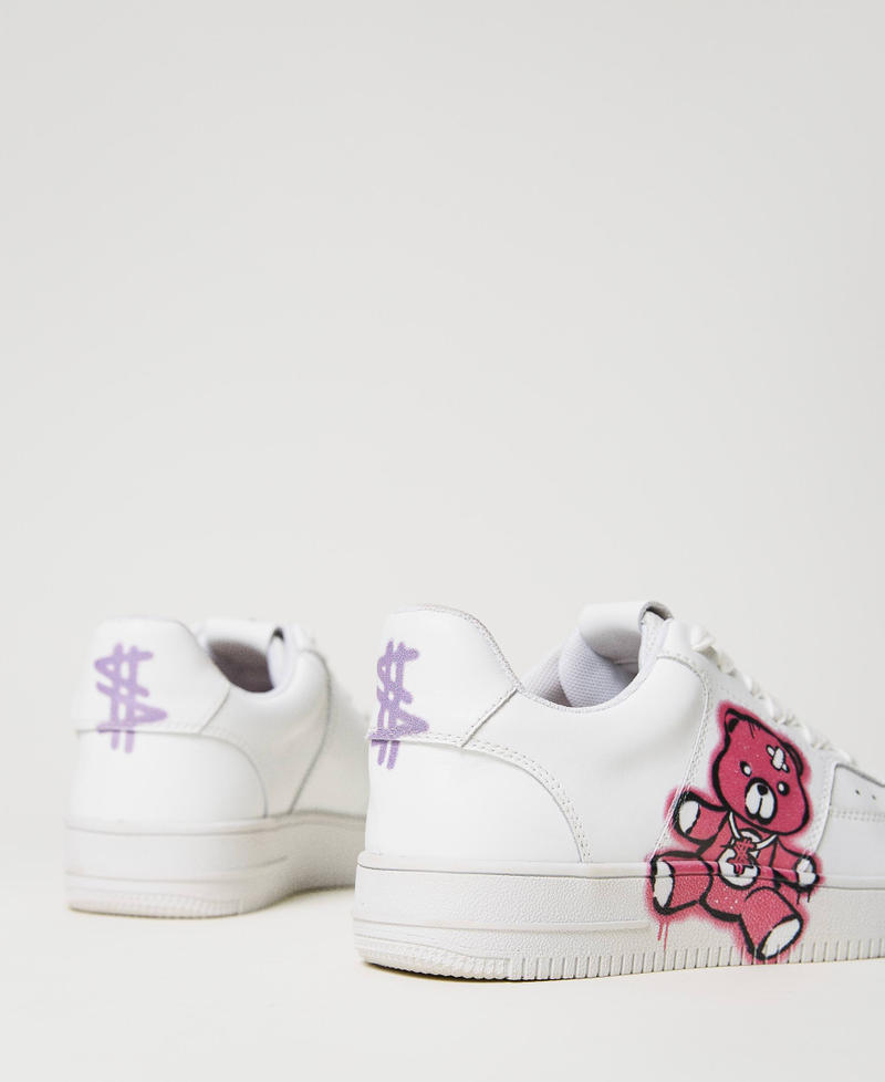 MYFO leather trainers with print