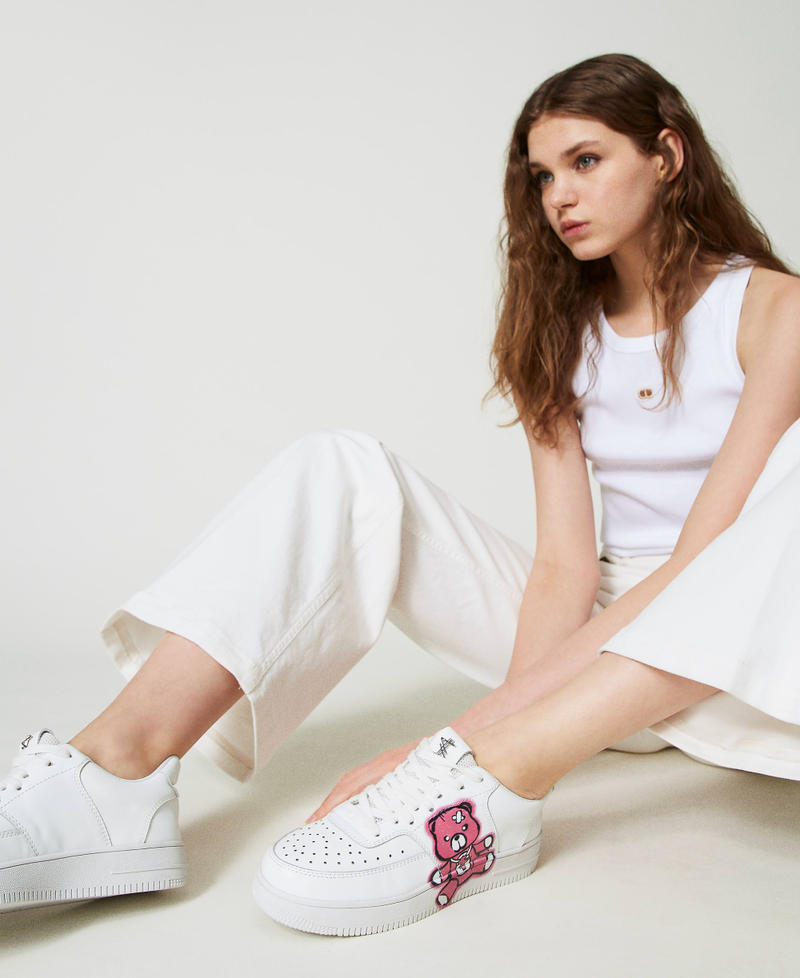 MYFO leather trainers with print