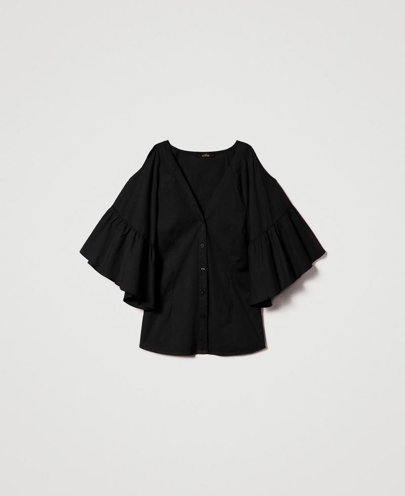 Chemise en popeline avec volants