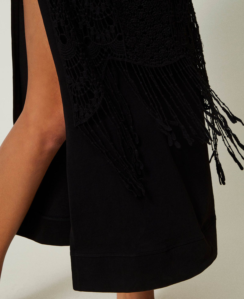 Robe longue avec macramé et fente Noir Femme 241AT2042-05