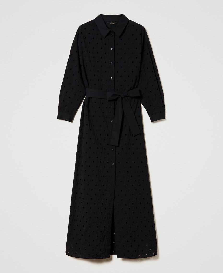 Long broderie anglaise shirt dress