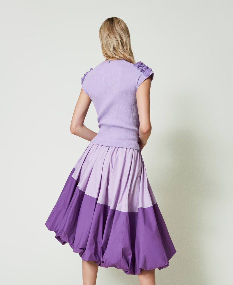 Balloon midi skirt with embroidery Two-tone "Lavendula" Purple / Meadow Violet Woman 241AT2081-04