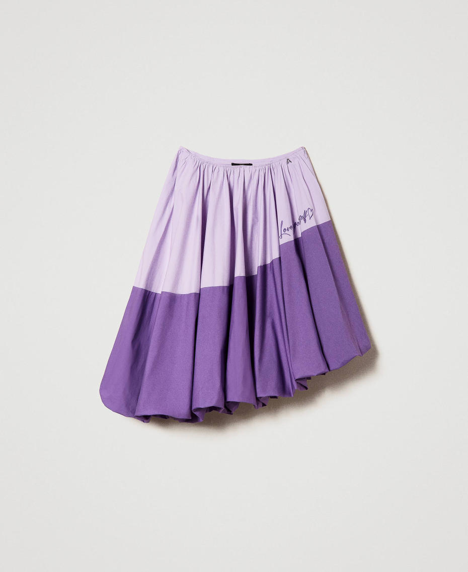 Jupe mi-longue ballon avec broderie Bicolore Violet « Lavande »/Violet Meadow Femme 241AT2081-0S