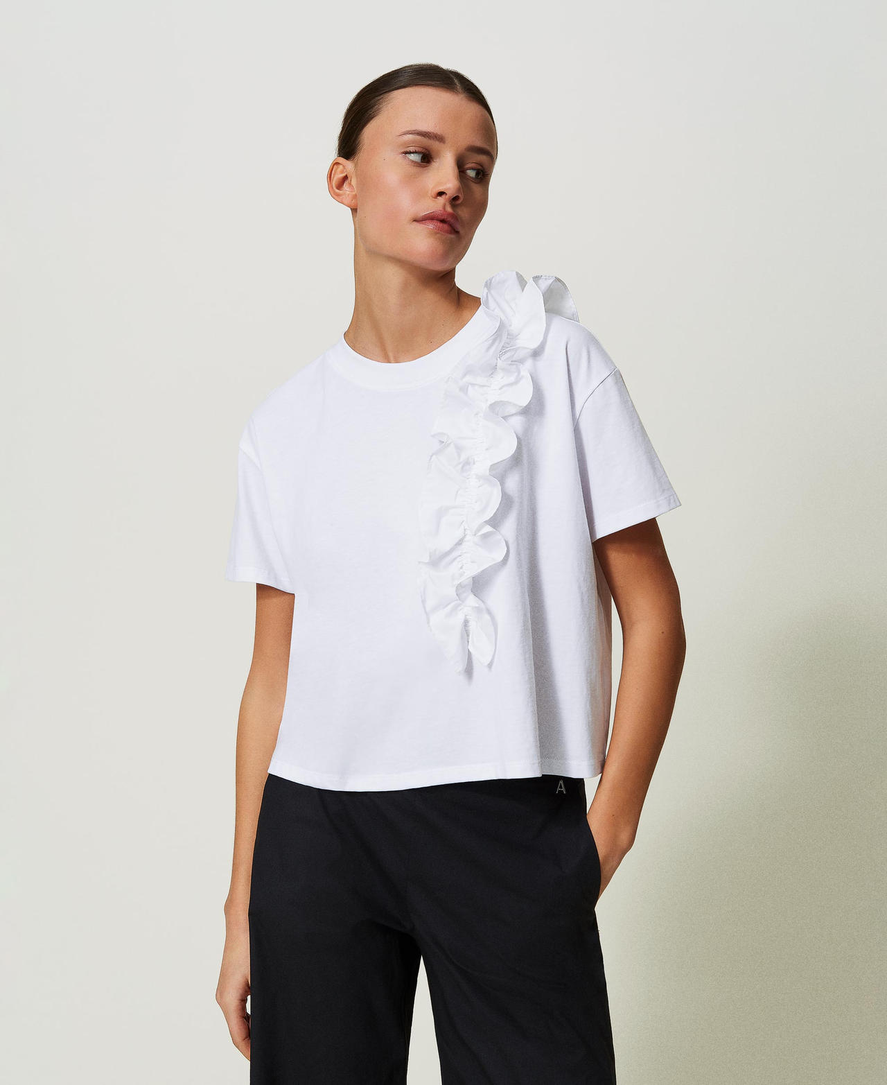 T-shirt regular avec volant