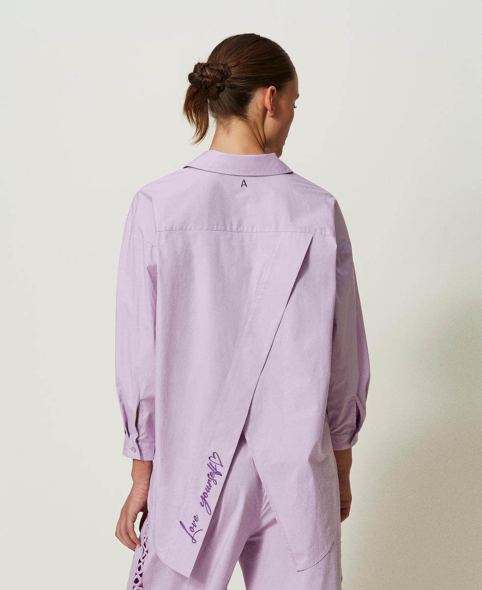 Poplin shirt with embroidery