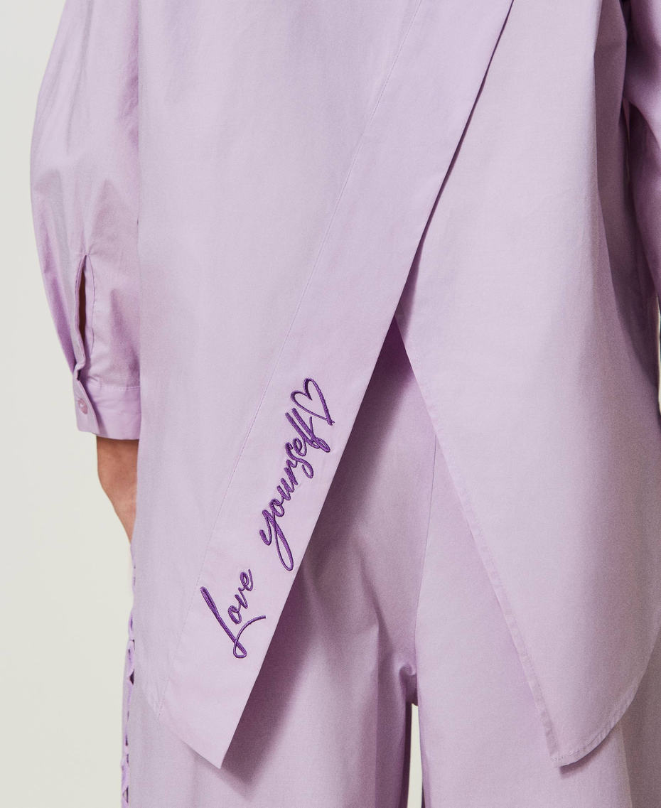 Chemise en popeline avec broderie