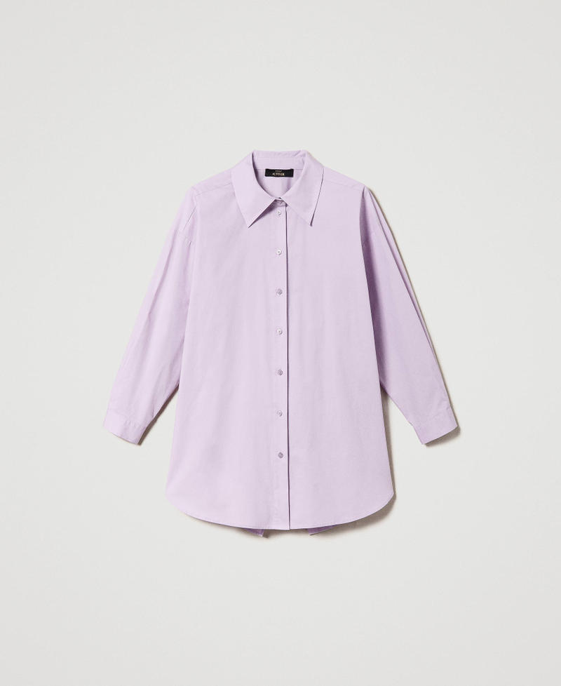 Poplin shirt with embroidery "Lavendula” Purple Woman 241AT2085-0S