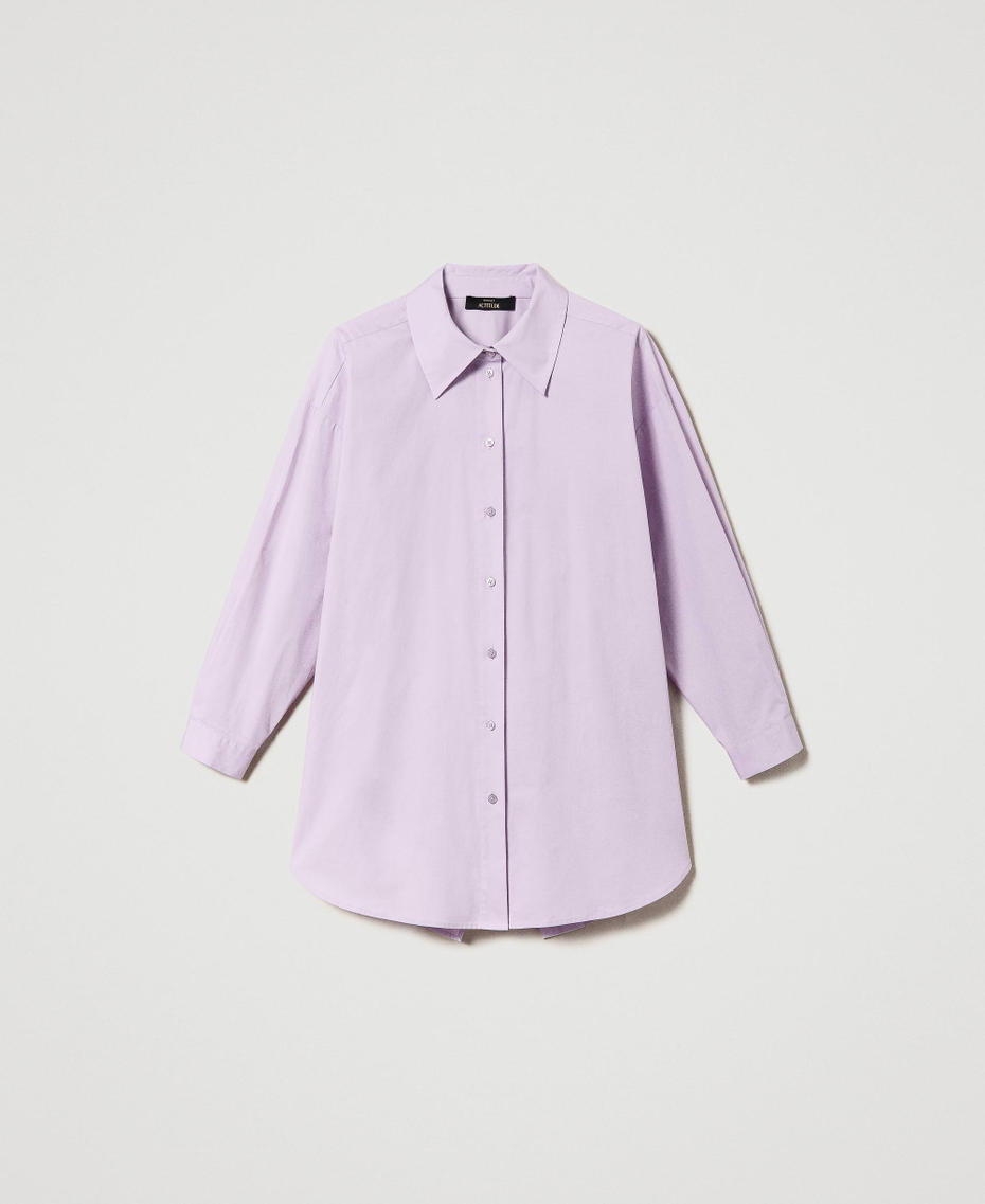 Poplin shirt with embroidery "Lavendula” Purple Woman 241AT2085-0S