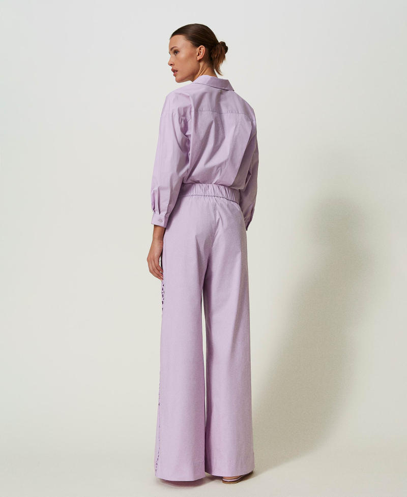 Poplin palazzo trousers "Lavendula” Purple Woman 241AT2089-03