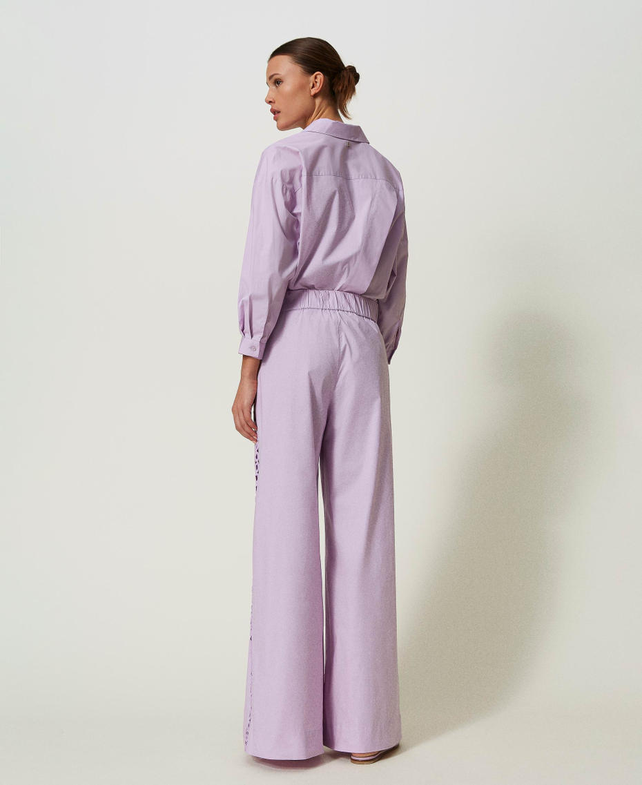 Poplin palazzo trousers "Lavendula” Purple Woman 241AT2089_10782_03