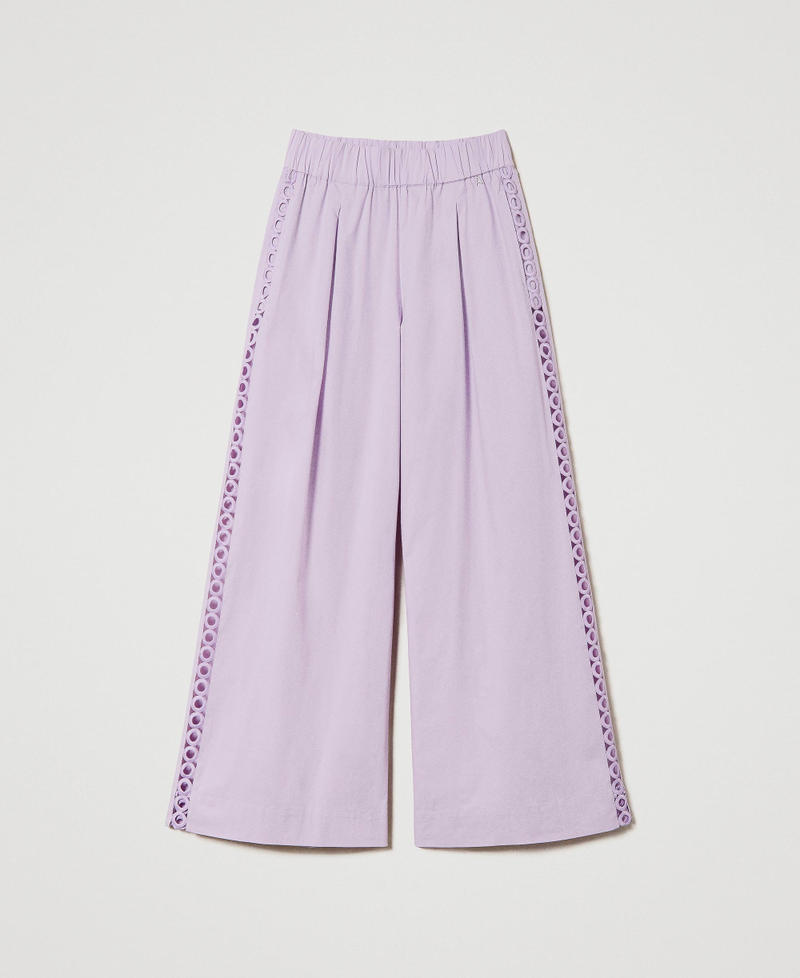 Poplin palazzo trousers "Lavendula” Purple Woman 241AT2089-0S