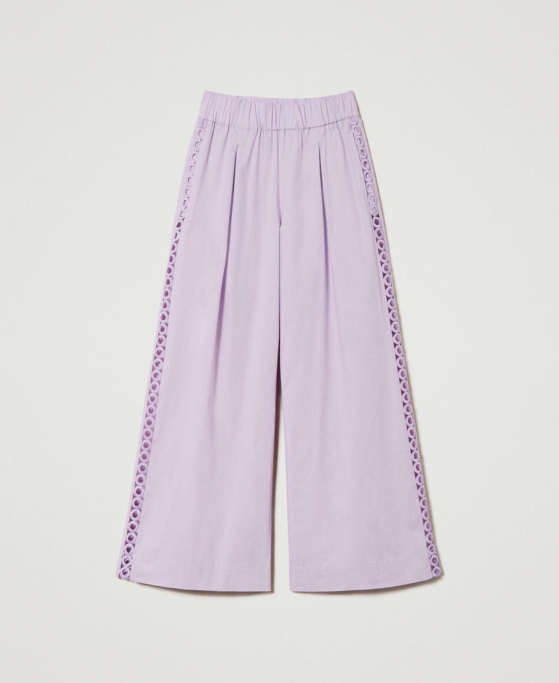 Poplin palazzo trousers "Lavendula” Purple Woman 241AT2089_10782_0S