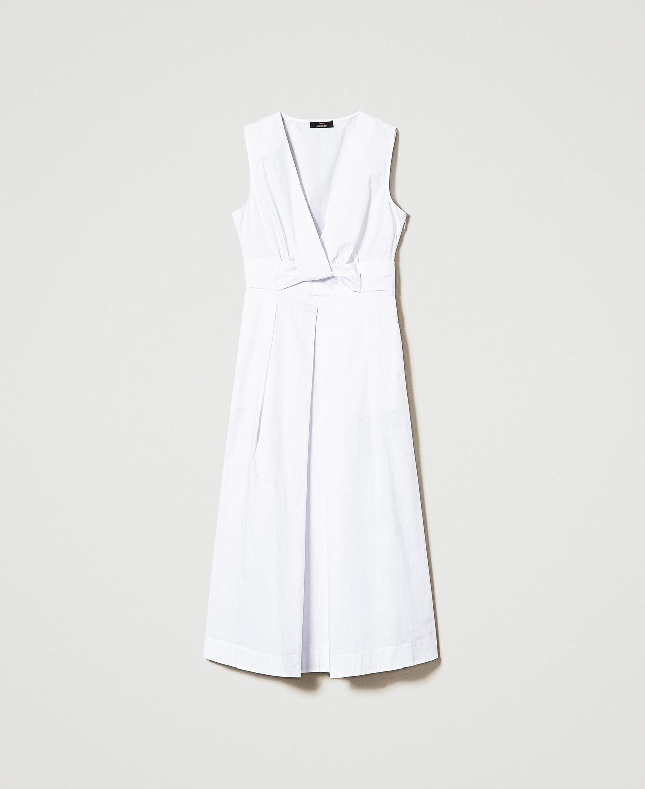 Long poplin dress with knot