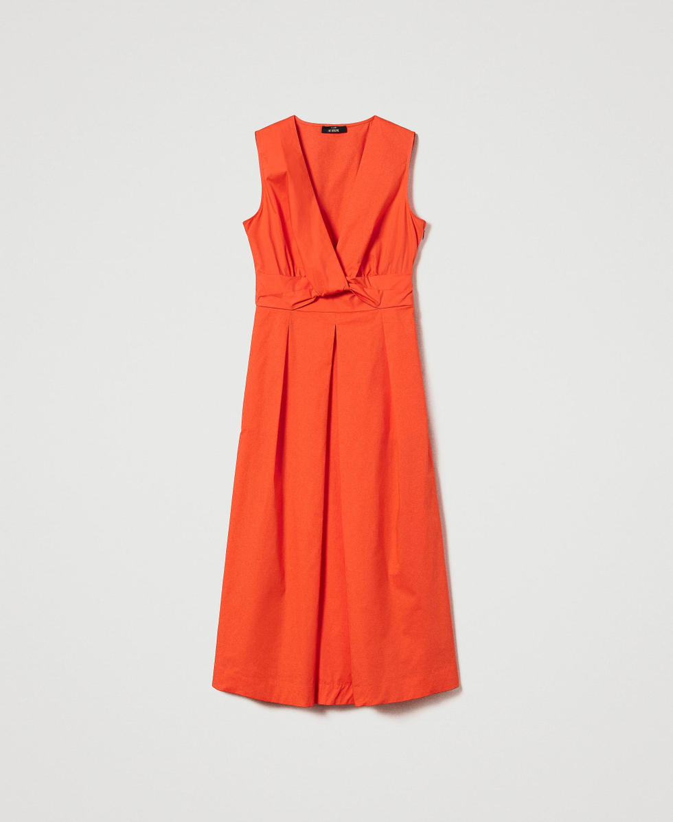 Satin Sleeveless The Drop Ilana Maxi Abito In Popeline Di Cotone