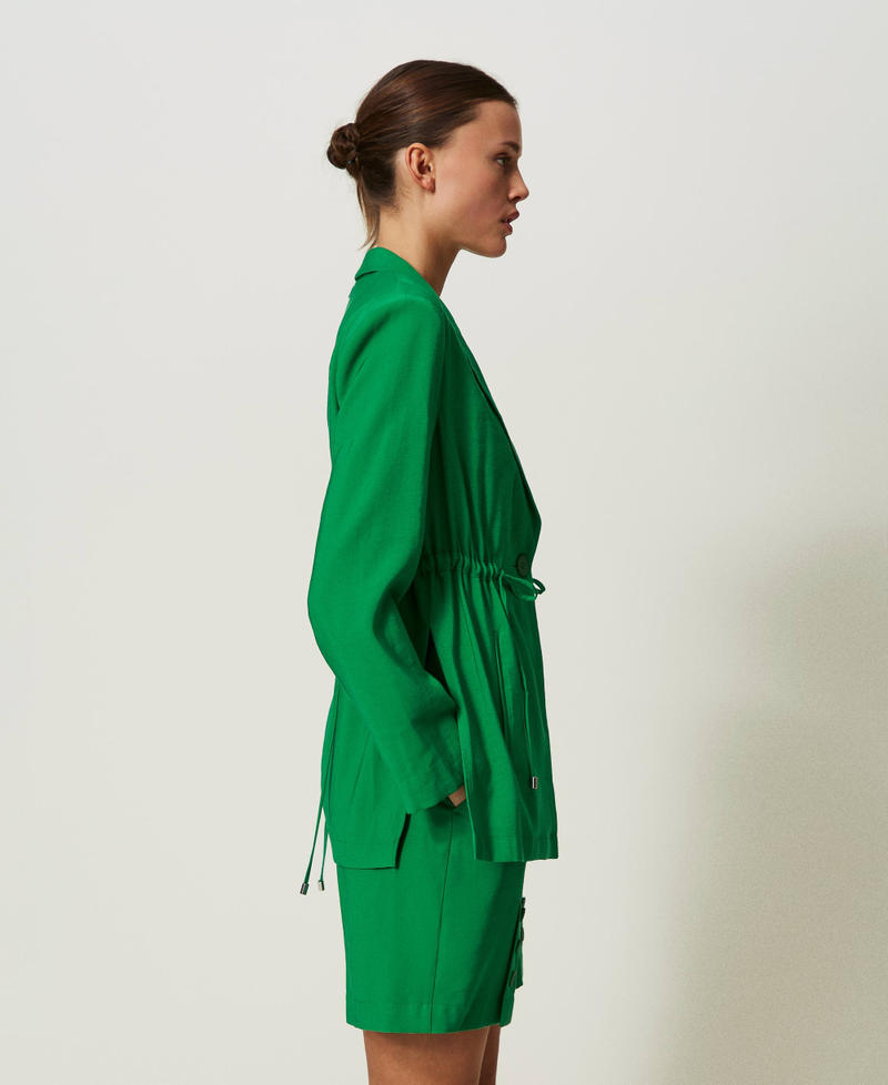 Blazer with drawstring “Fern Green” Woman 241AT2110_11512_02