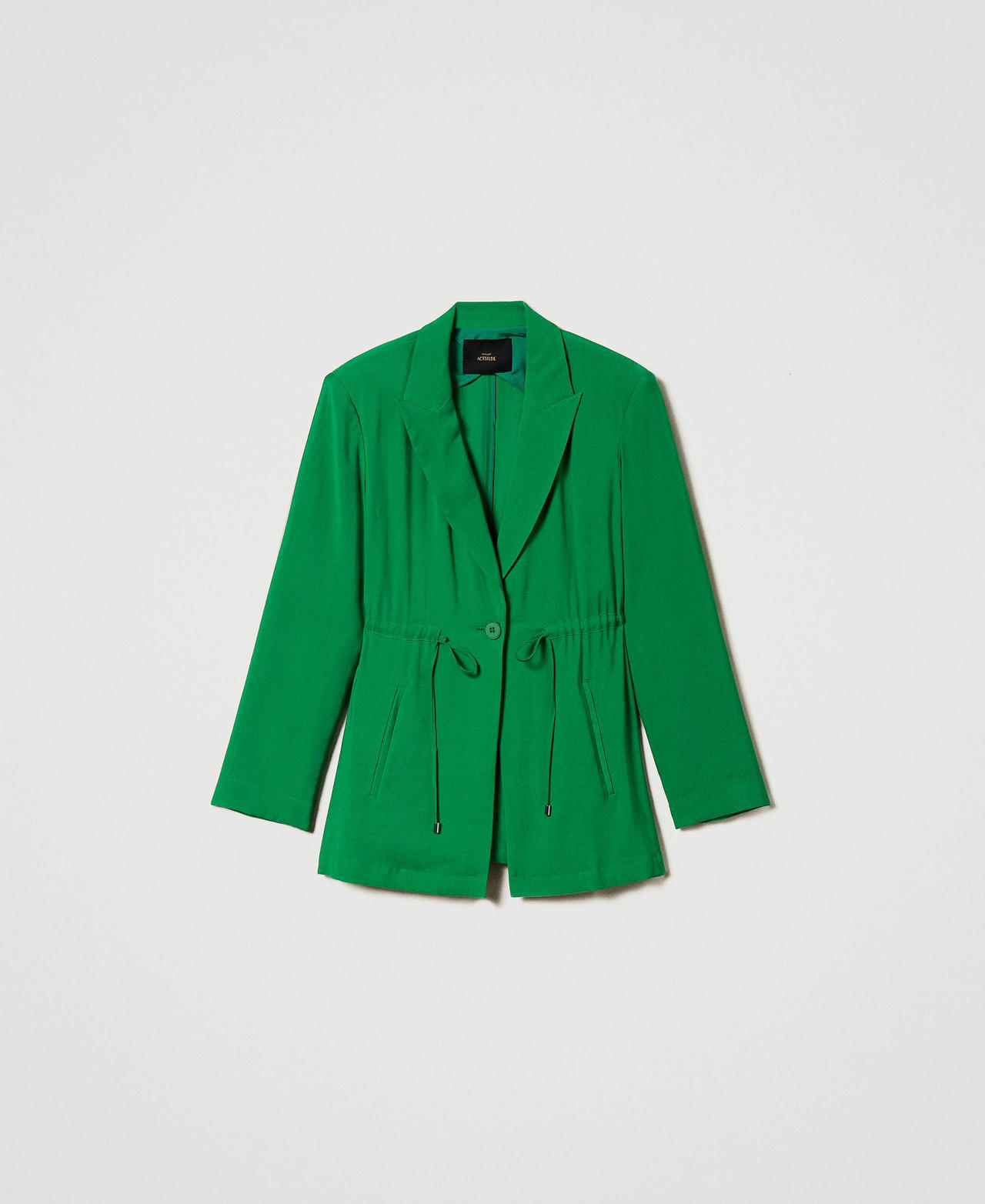 Blazer with drawstring “Fern Green” Woman 241AT2110-0S
