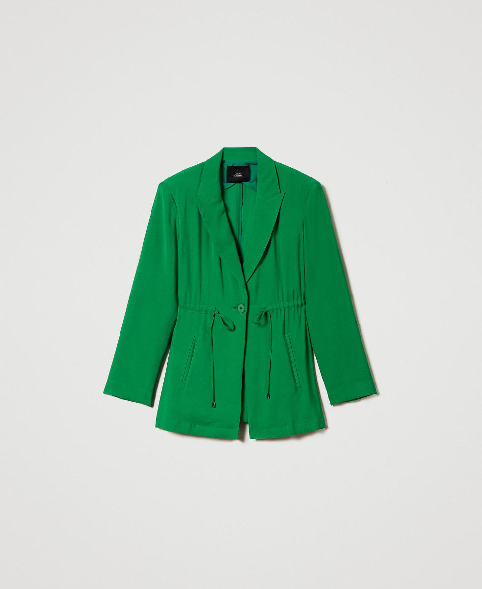 Blazer with drawstring &ldquo;Fern Green&rdquo; Woman 241AT2110_11512_S0