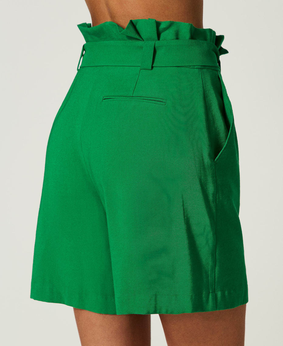 High waist shorts with belt “Fern Green” Woman 241AT2112_11512_03