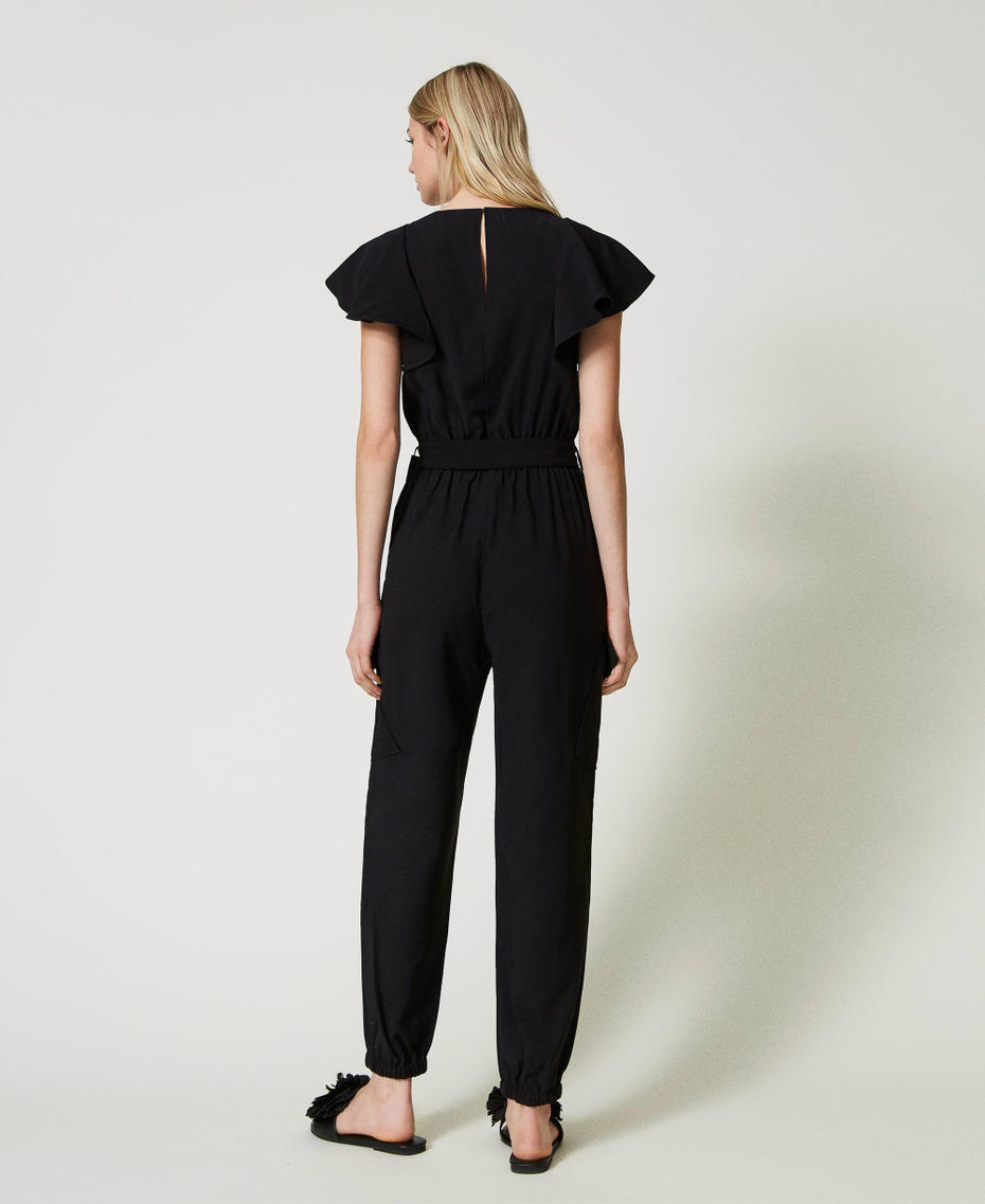 Cargo jumpsuit with belt Black Woman 241AT2113-04