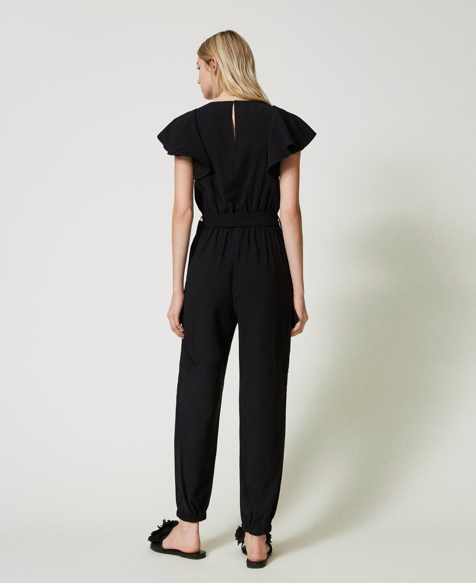 Cargo jumpsuit with belt Black Woman 241AT2113_00006_04