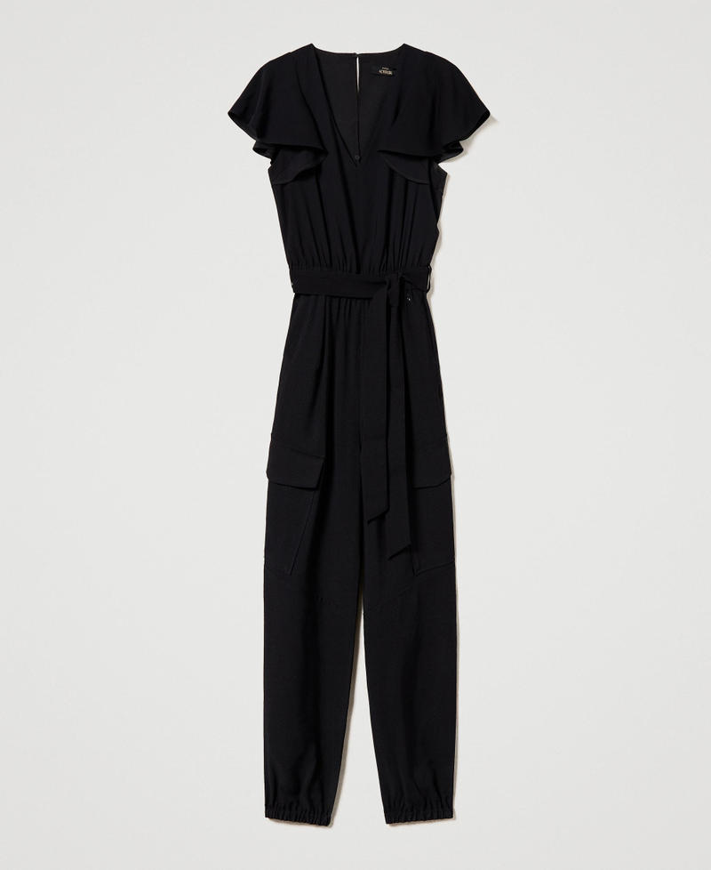Cargo jumpsuit with belt