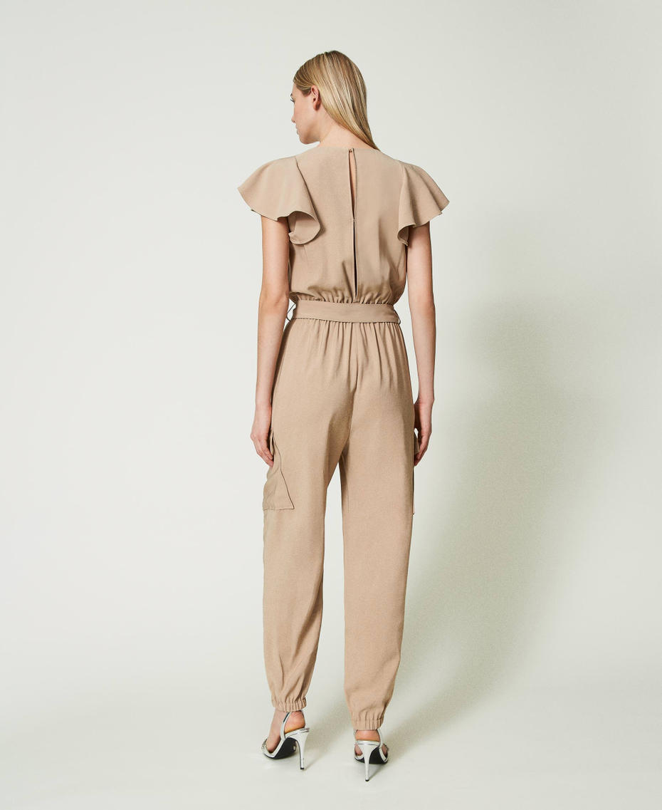 Cargo jumpsuit with belt Black Woman 241AT2113-04