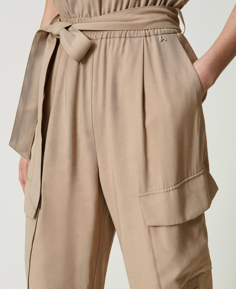 Cargo jumpsuit with belt “Medal Bronze” Brown Woman 241AT2113_11515_05